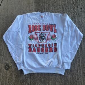 VINTAGE 1999 WISCONSIN BADGERS ROSE BOWL CREWNECK COLLEGE GRAPHIC MENS LARGE